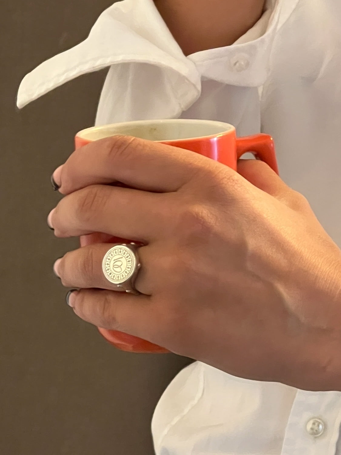 ‘100’ SIGNET SILVER RING