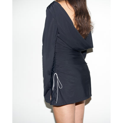 DEEP WATERFALL DRESS