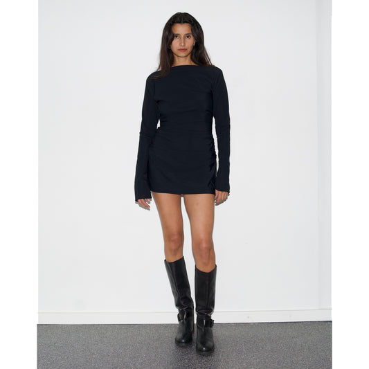 DEEP WATERFALL DRESS